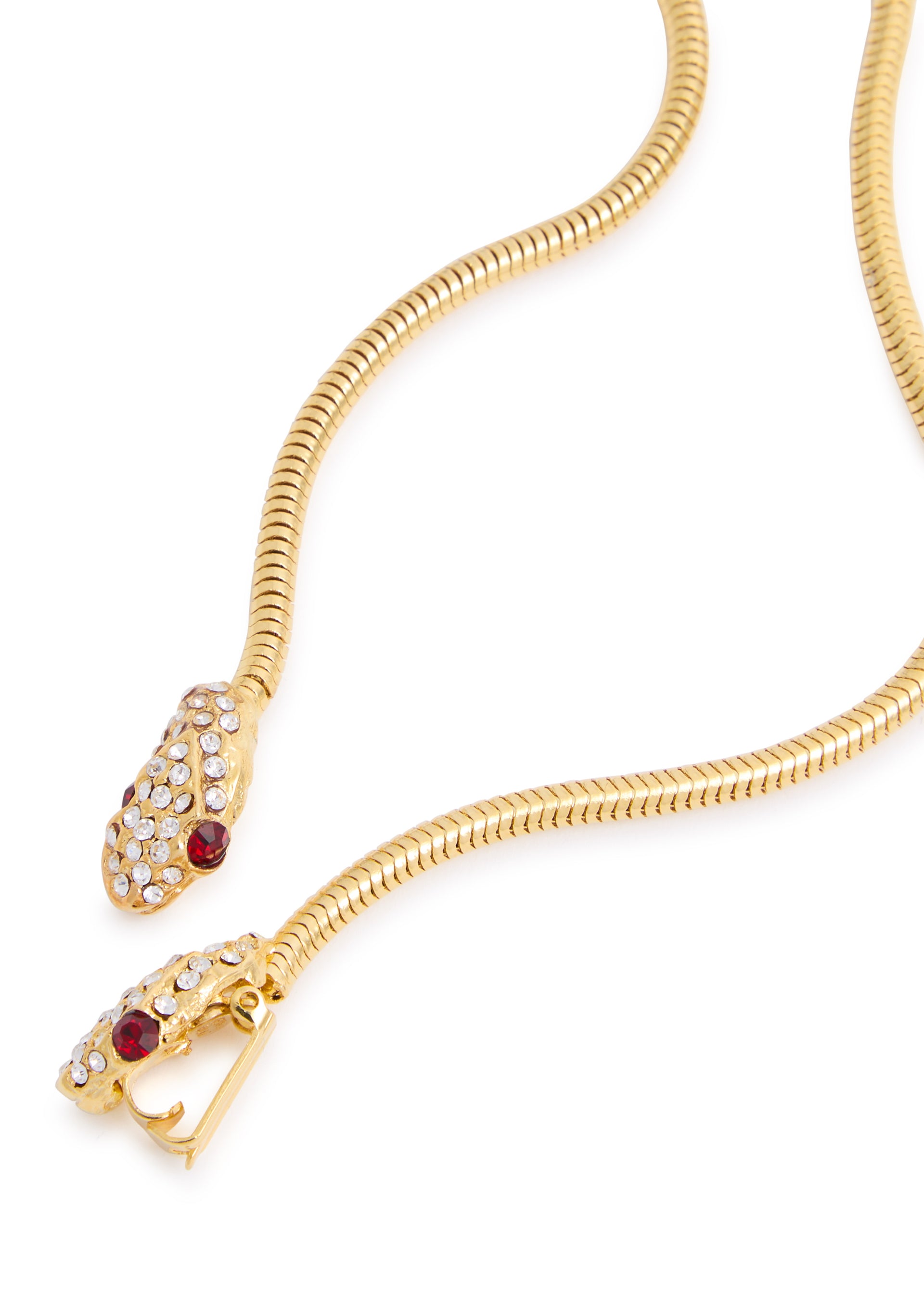 Snake crystal-embellished necklace