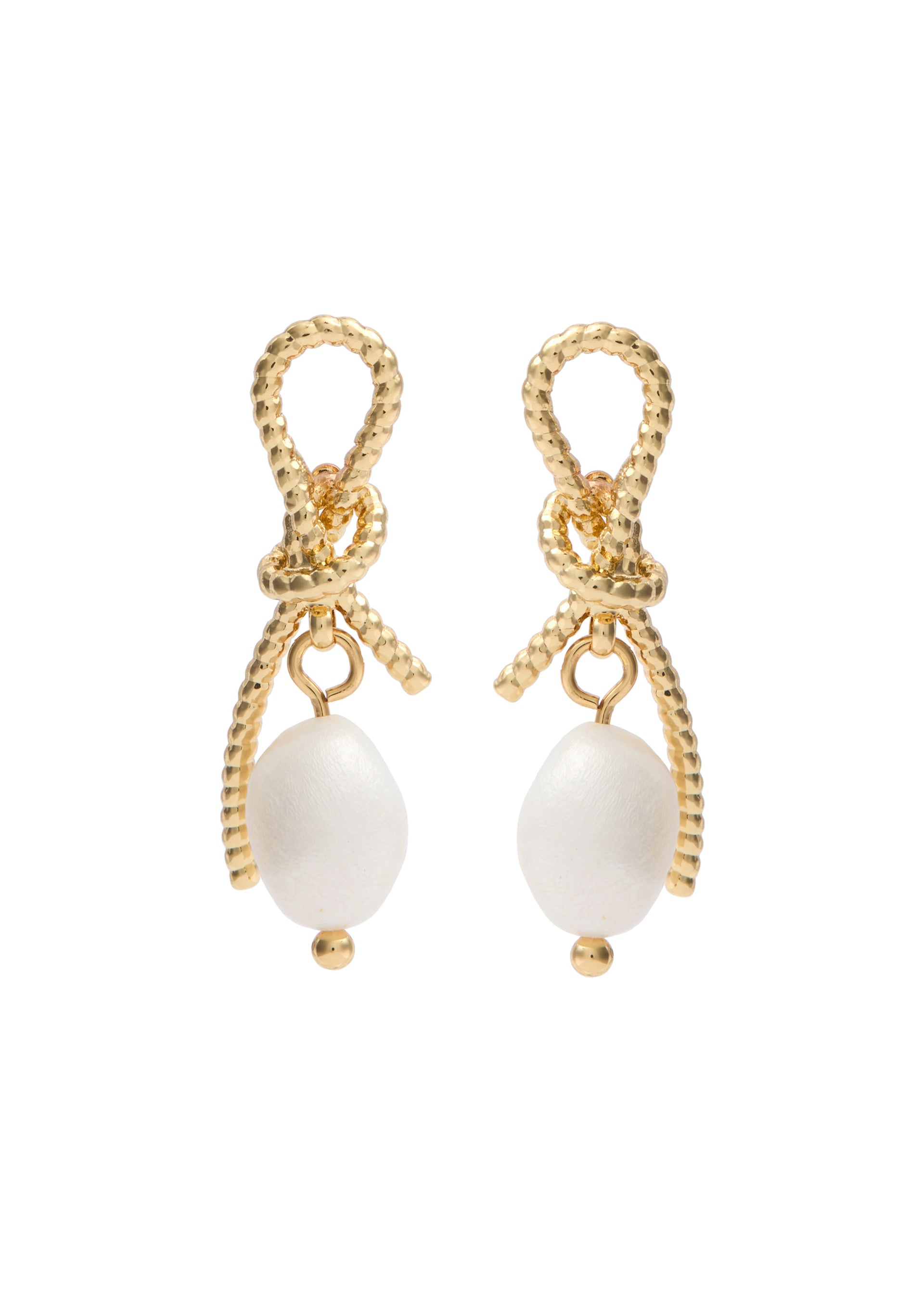 Bow pearl drop earrings