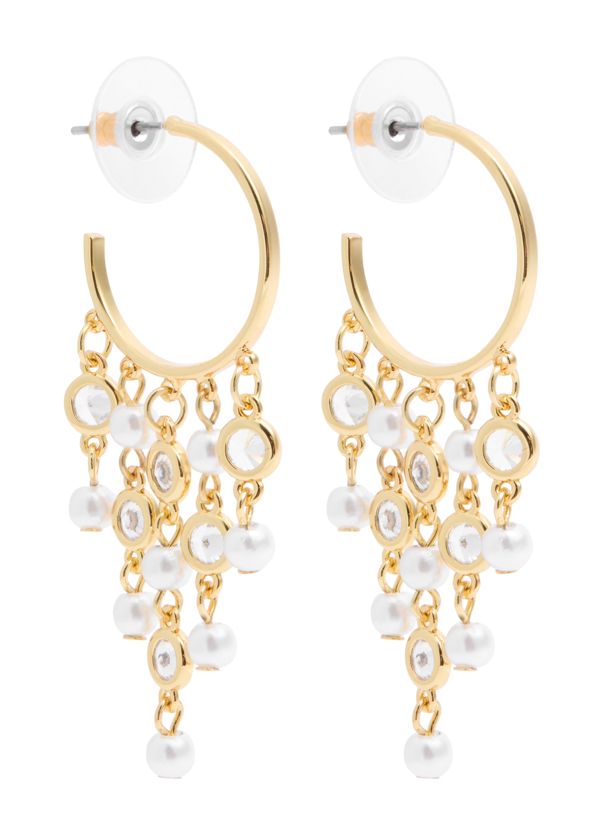 Fringe-embellished hoop earrings