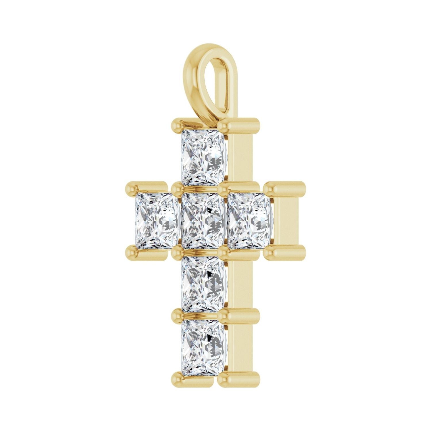 14k Gold Princess Cut 1 1/2ct Lab-grown Diamond Pendant