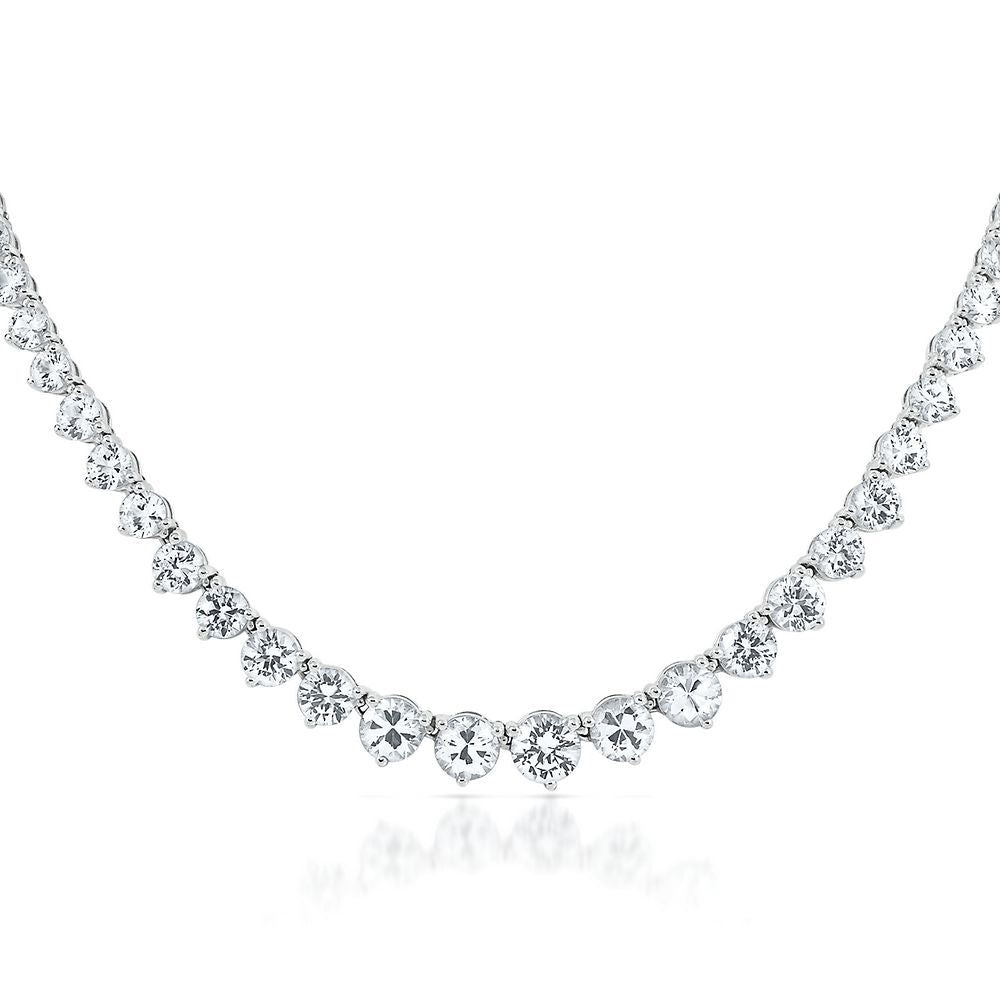 White Sapphire Necklace in Sterling Silver