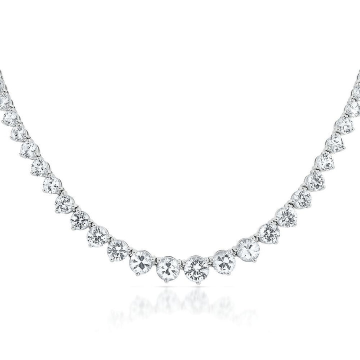 White Sapphire Necklace in Sterling Silver