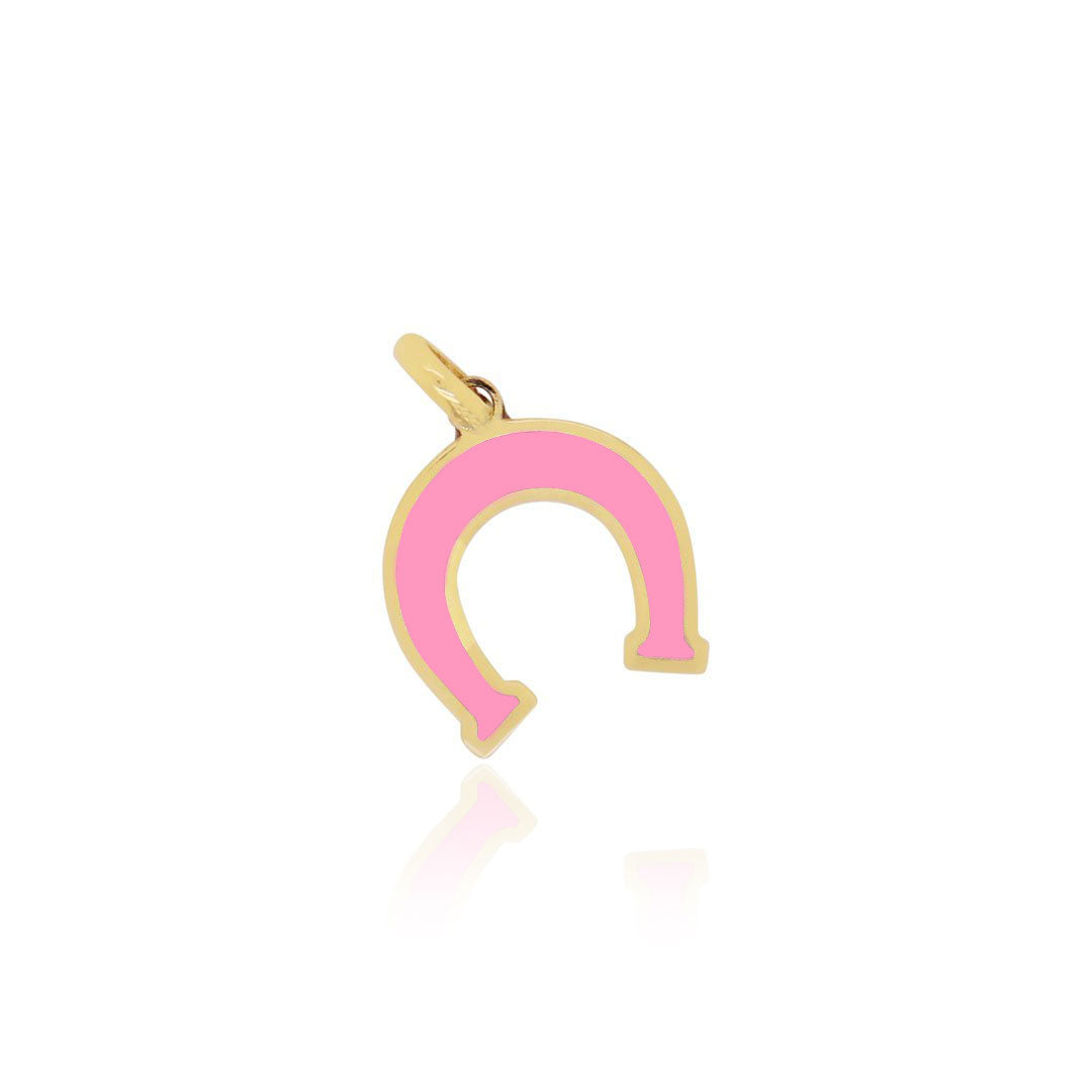 Bubblegum Pink Horseshoe Charm 12 Mm