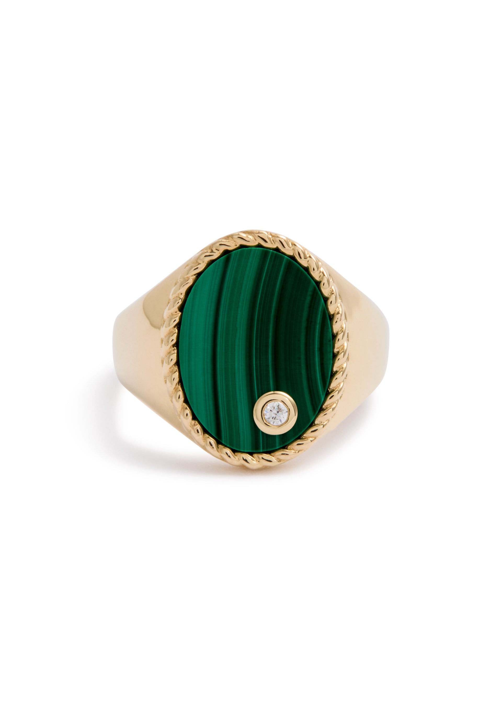 Chevalière Oval embellished 9kt gold ring