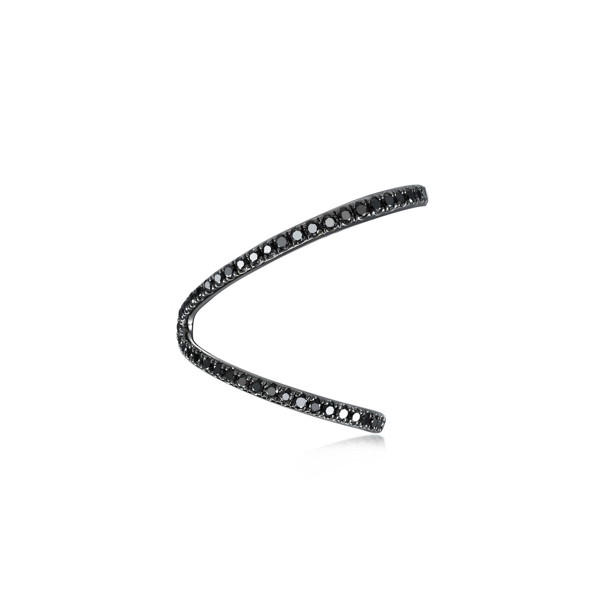 18K Black Gold Black Diamond Single Earring -  - Aureus Boutique