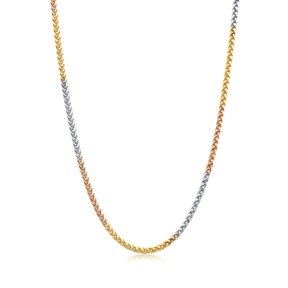 18K Multi-coloured Gold Spiga Chain Necklace -  - Aureus Boutique