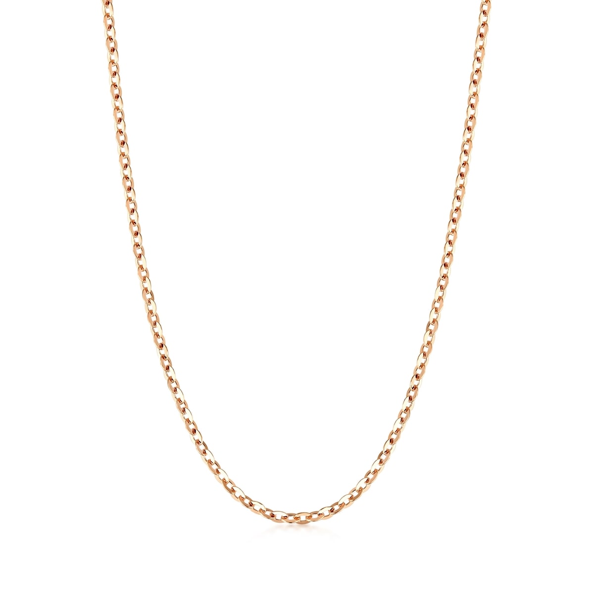 18K Red Gold Diamond Cut Anchor Chain Necklace -  - Aureus Boutique