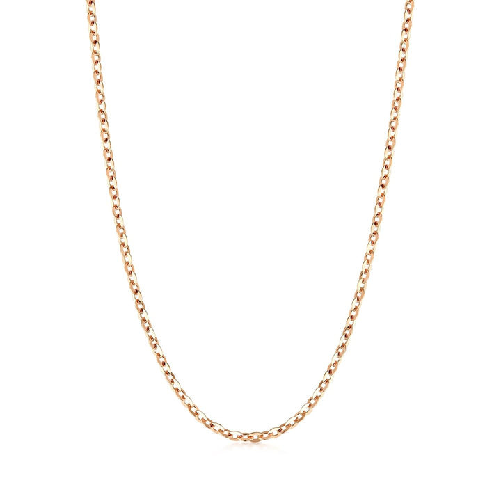 18K Red Gold Diamond Cut Anchor Chain Necklace -  - Aureus Boutique