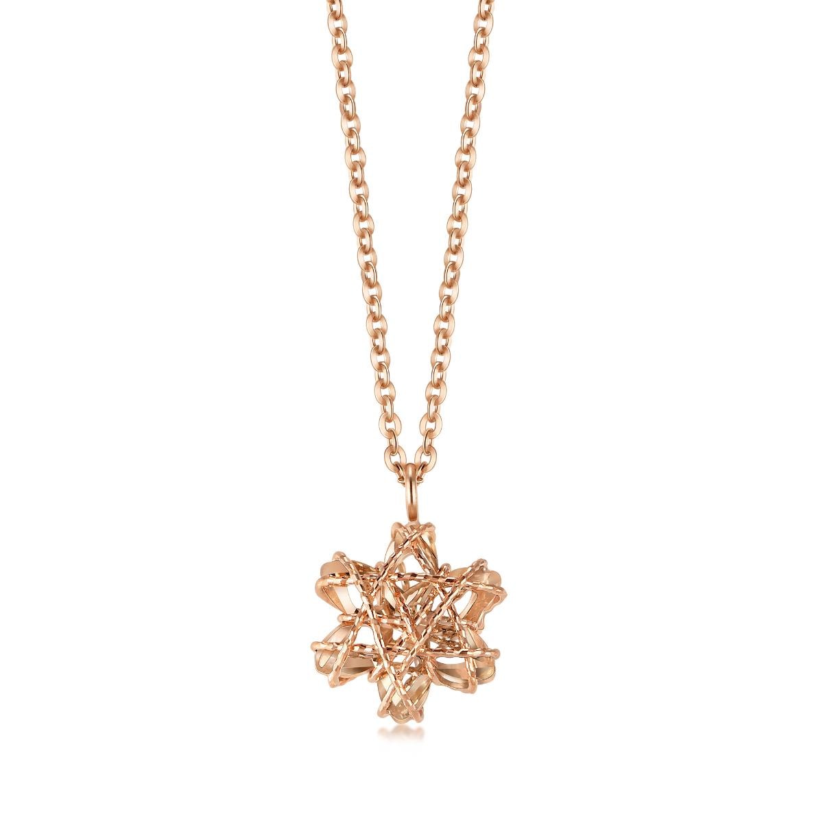 18K Red Gold Snowflake Necklace -  - Aureus Boutique