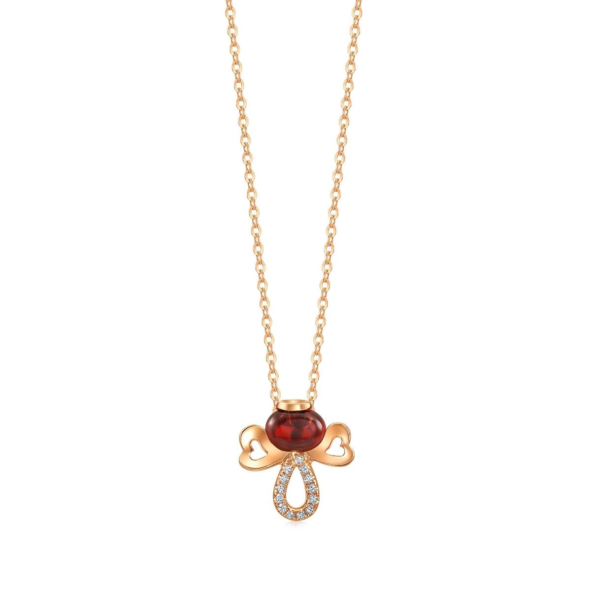 18K Rose Gold Almandite Necklace -  - Aureus Boutique
