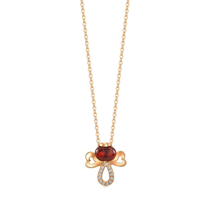 18K Rose Gold Almandite Necklace -  - Aureus Boutique