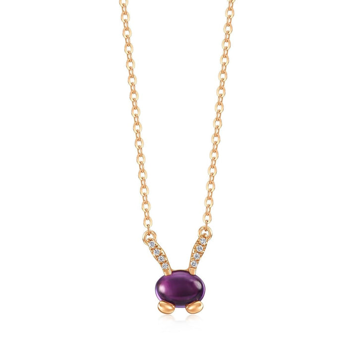 18K Rose Gold Amethyst Necklace -  - Aureus Boutique