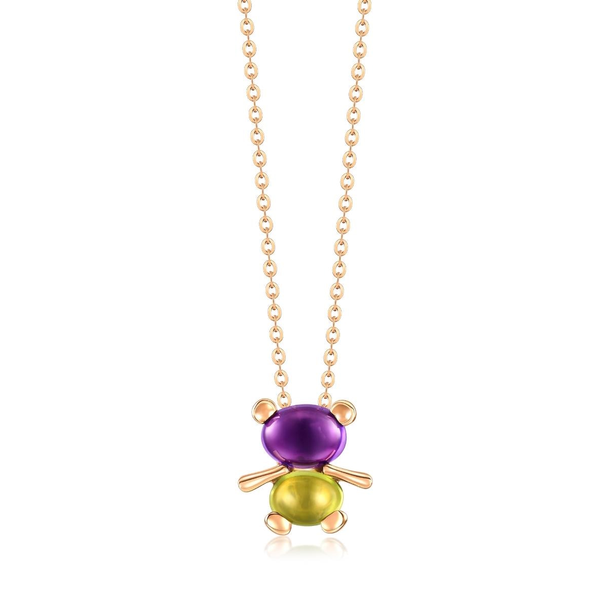 18K Rose Gold Amethyst Necklace -  - Aureus Boutique