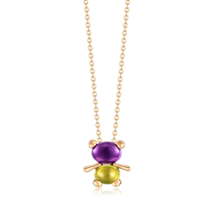 18K Rose Gold Amethyst Necklace -  - Aureus Boutique