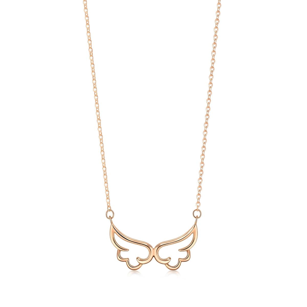 18K Rose Gold Angel Wing Necklace -  - Aureus Boutique