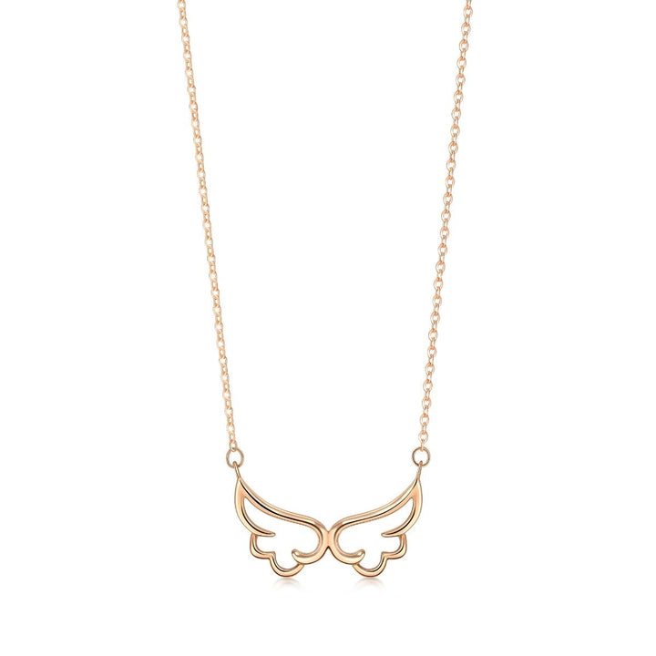 18K Rose Gold Angel Wing Necklace -  - Aureus Boutique