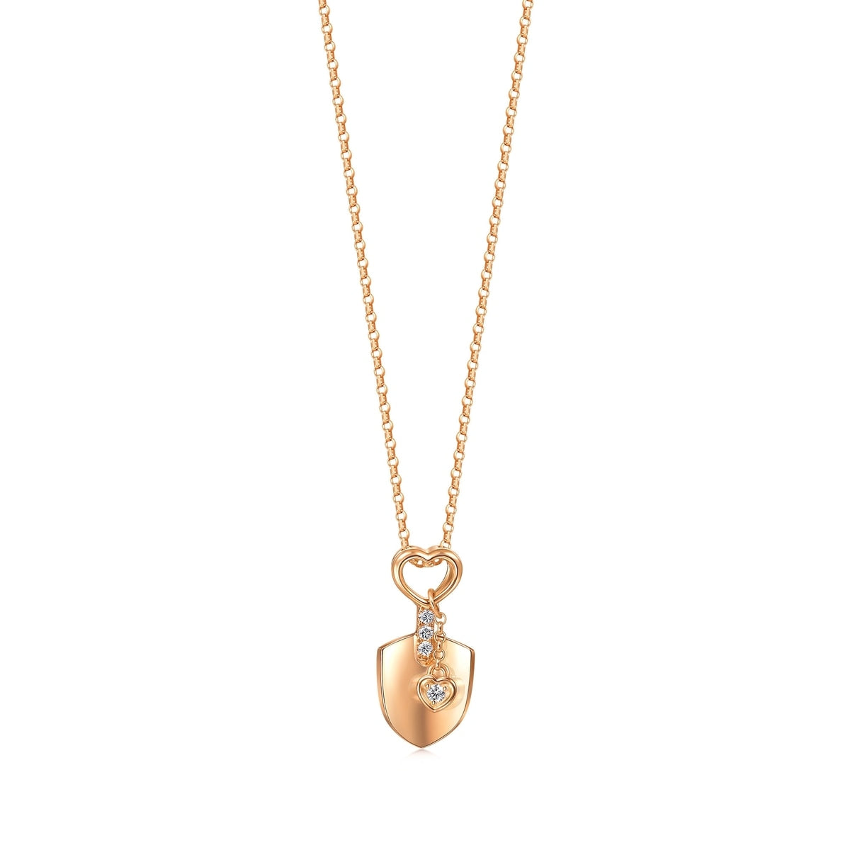 18K Rose Gold Diamond Necklace -  - Aureus Boutique