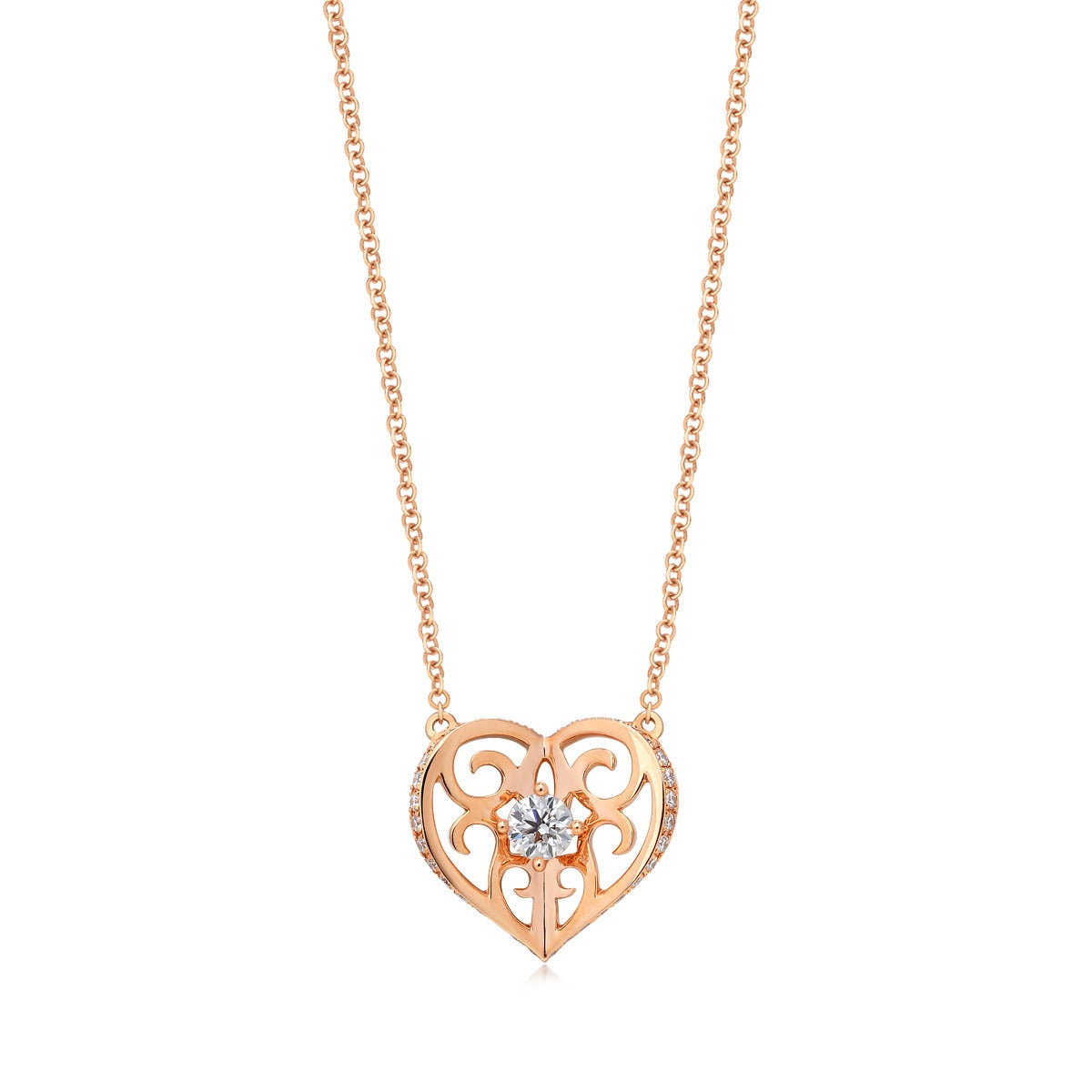 18K Rose Gold Diamond Necklace -  - Aureus Boutique