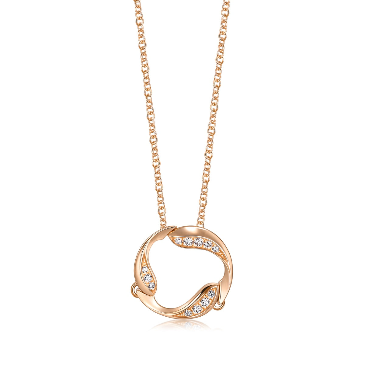 18K Rose Gold Diamond Necklace -  - Aureus Boutique