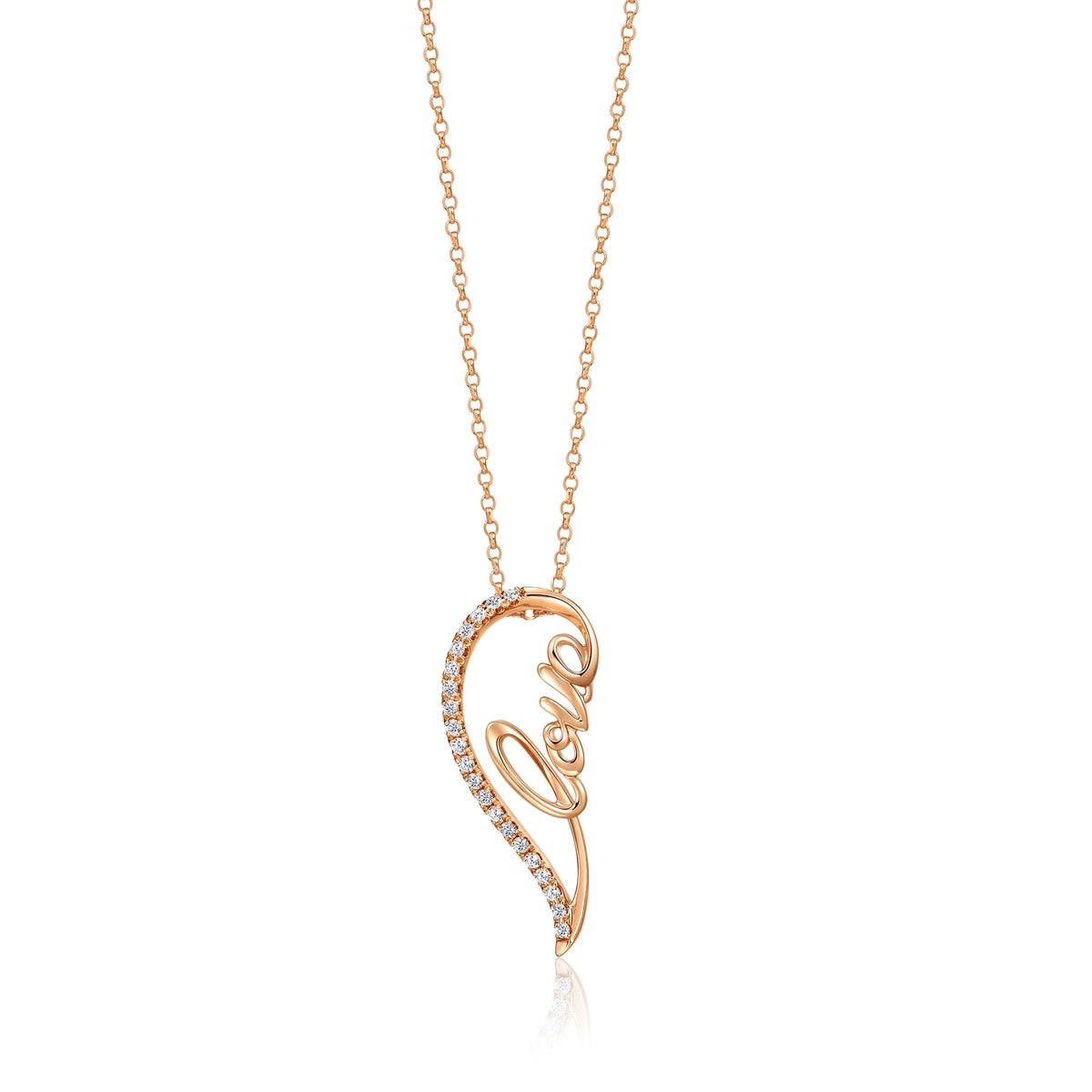 18K Rose Gold Diamond Necklace -  - Aureus Boutique