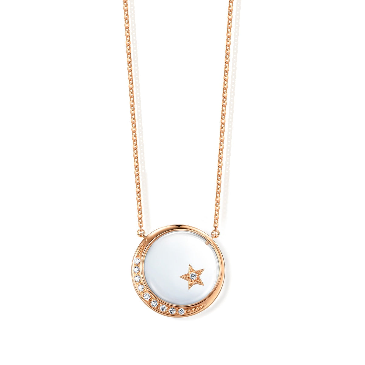 18K Rose Gold Diamond Necklace -  - Aureus Boutique