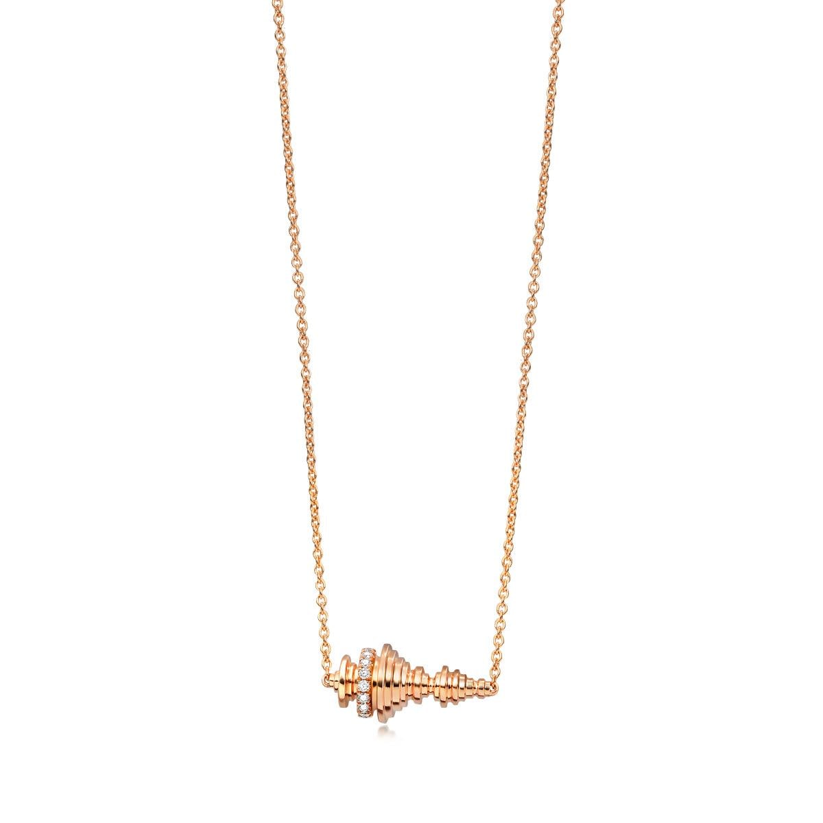 18K Rose Gold Diamond Necklace -  - Aureus Boutique