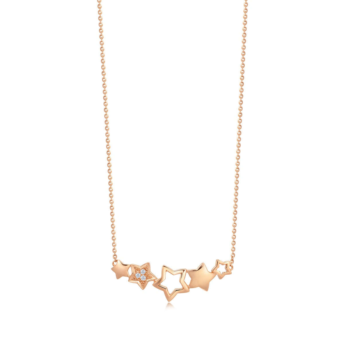 18K Rose Gold Diamond Necklace -  - Aureus Boutique