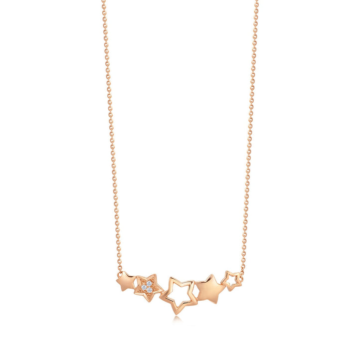 18K Rose Gold Diamond Necklace -  - Aureus Boutique