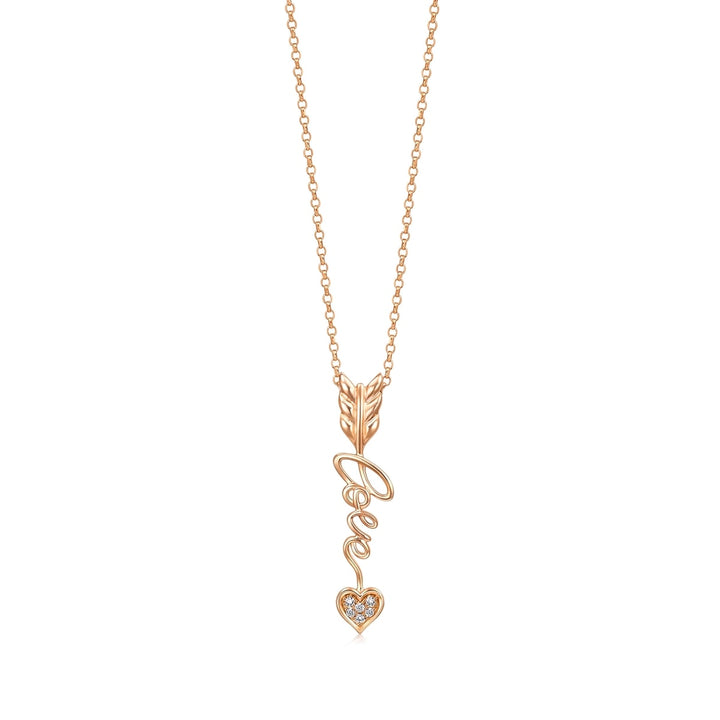 18K Rose Gold Diamond Necklace -  - Aureus Boutique
