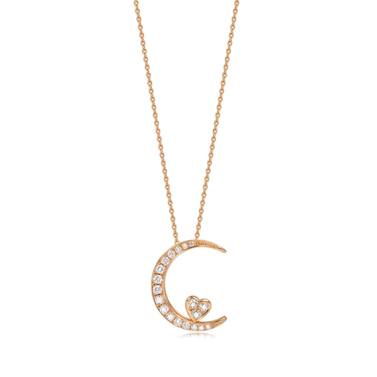 18K Rose Gold Diamond Necklace -  - Aureus Boutique