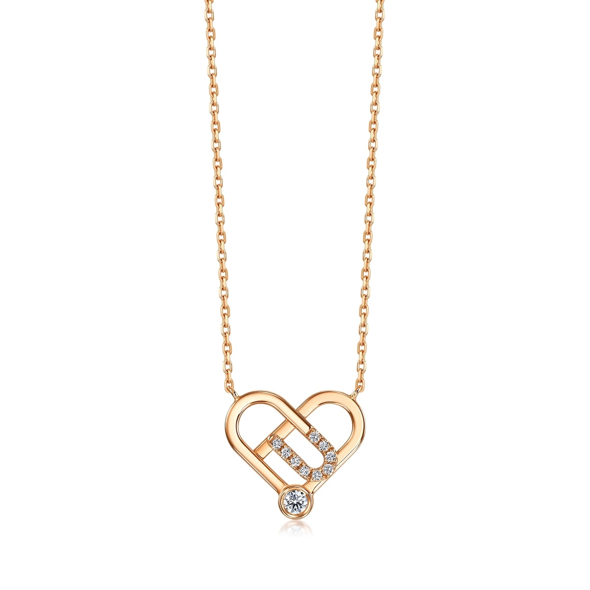 18K Rose Gold Diamond Necklace -  - Aureus Boutique