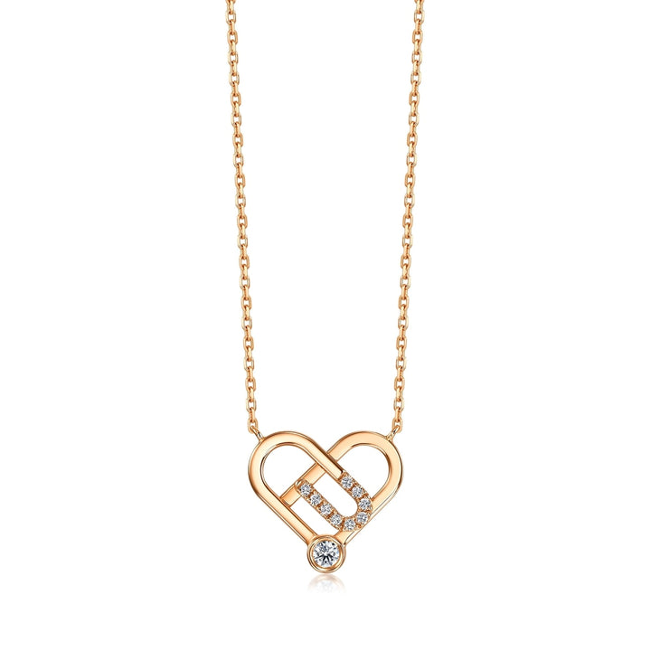 18K Rose Gold Diamond Necklace -  - Aureus Boutique