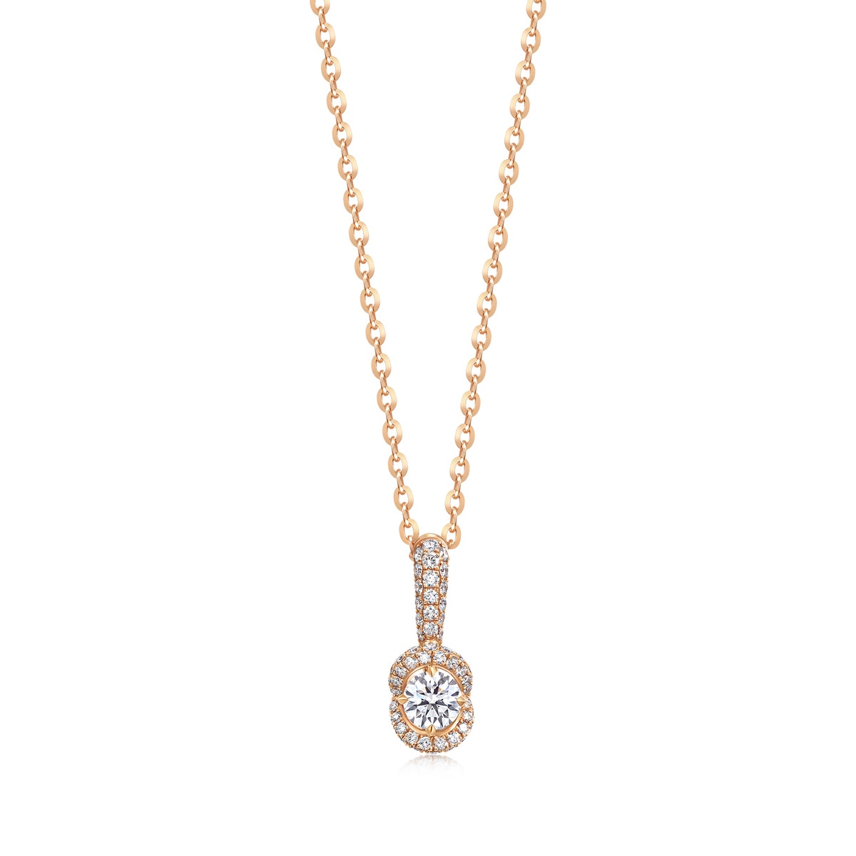 18K Rose Gold Diamond Pendant -  - Aureus Boutique