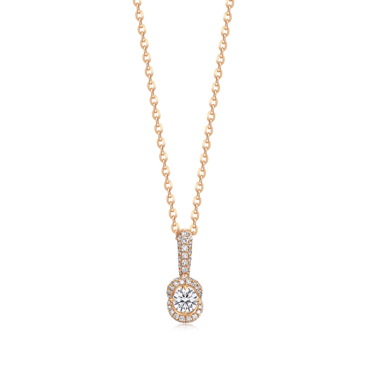 18K Rose Gold Diamond Pendant -  - Aureus Boutique