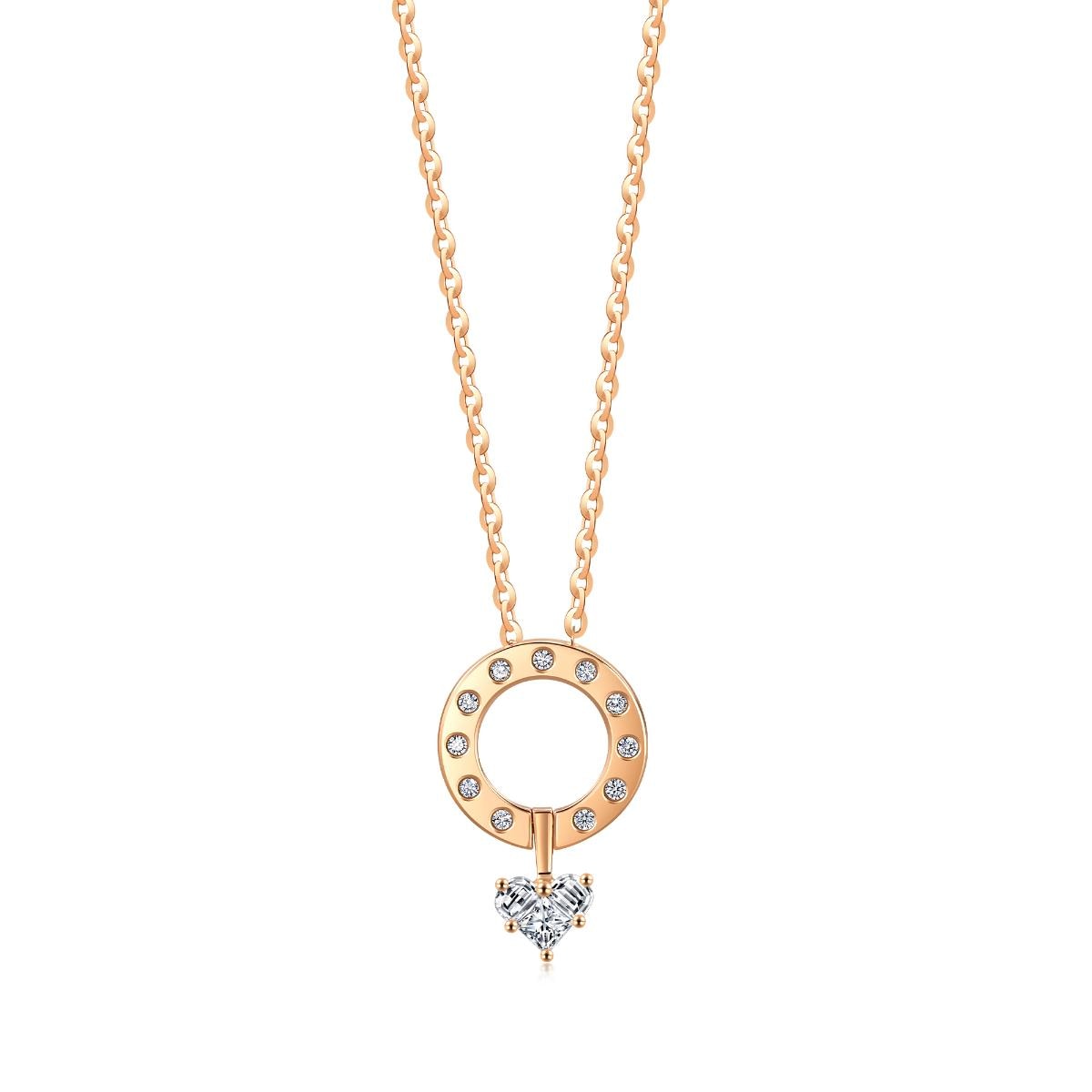 18K Rose Gold Diamond Pendant -  - Aureus Boutique