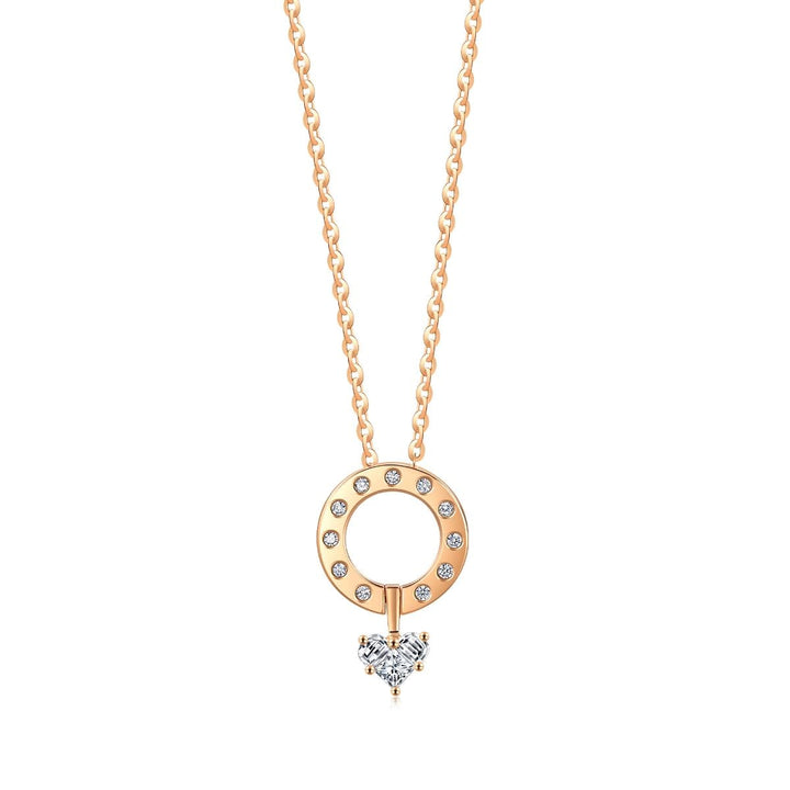 18K Rose Gold Diamond Pendant -  - Aureus Boutique