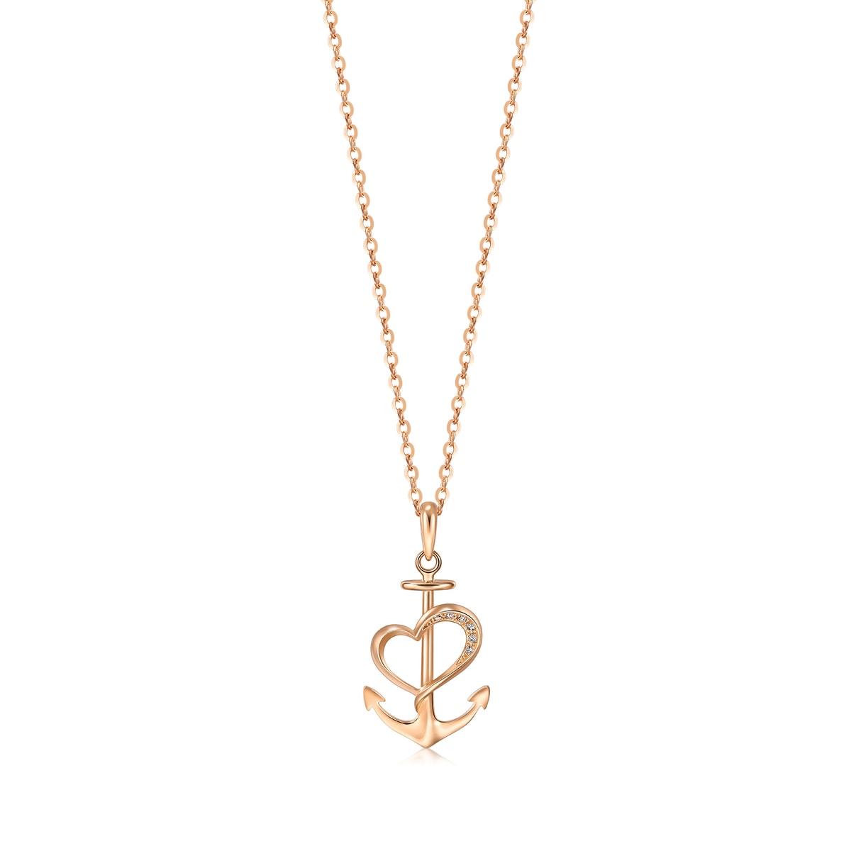 18K Rose Gold Diamond Pendant -  - Aureus Boutique