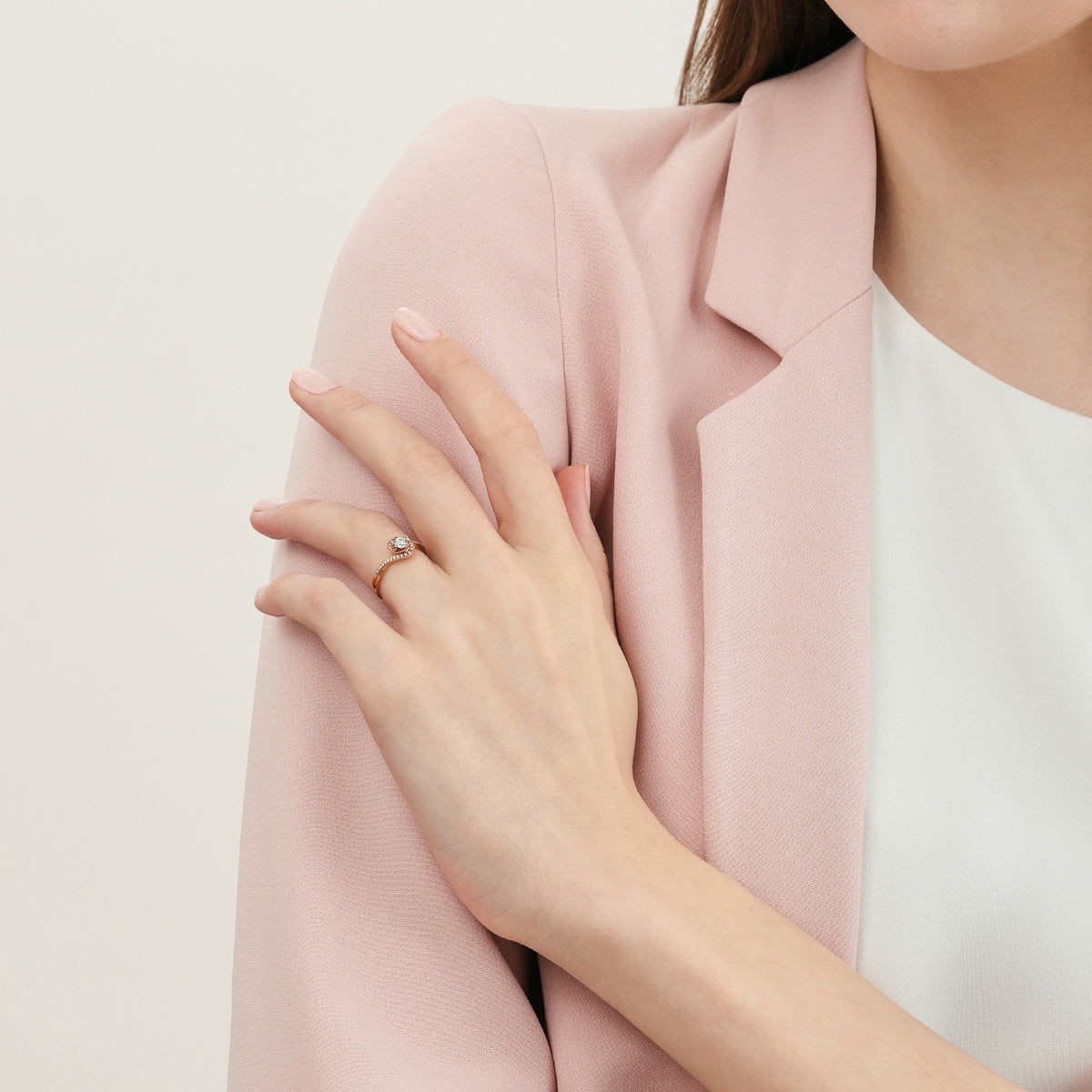 18K Rose Gold Diamond Ring -  - Aureus Boutique