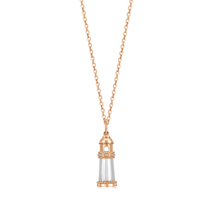 18K Rose Gold Diamond beacon Pendant -  - Aureus Boutique