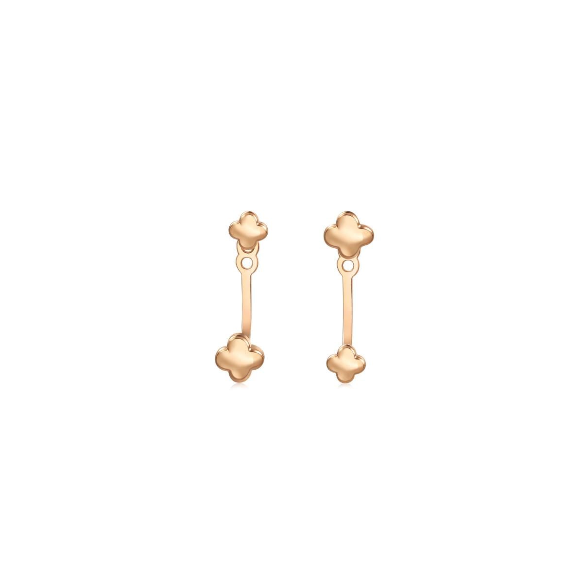 18K Rose Gold Four-Leaf Clovers Earrings -  - Aureus Boutique