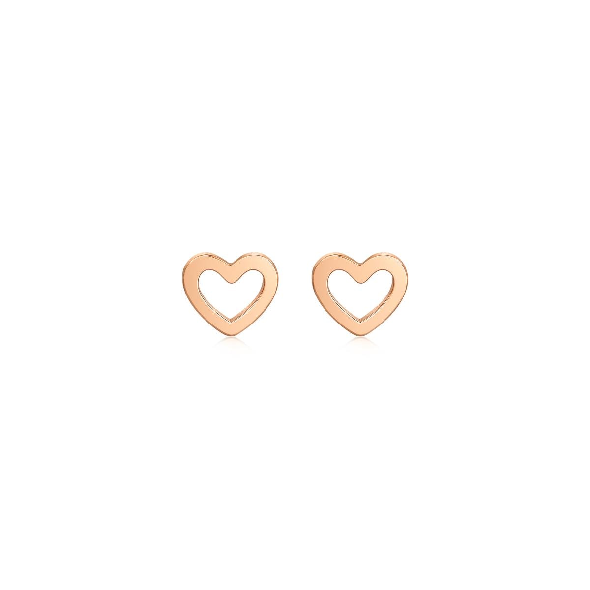 18K Rose Gold Heart Earrings -  - Aureus Boutique