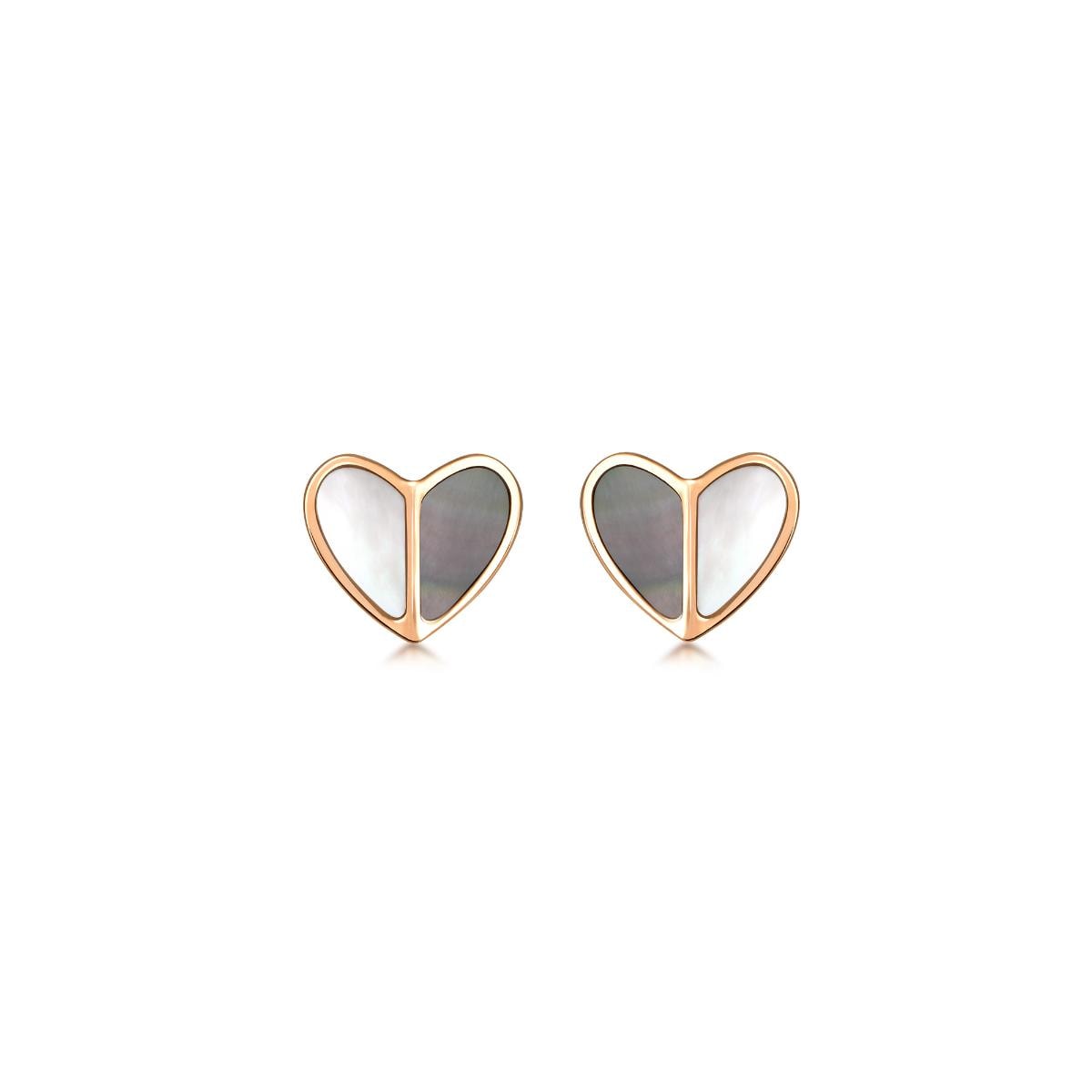 18K Rose Gold Heart Earrings -  - Aureus Boutique