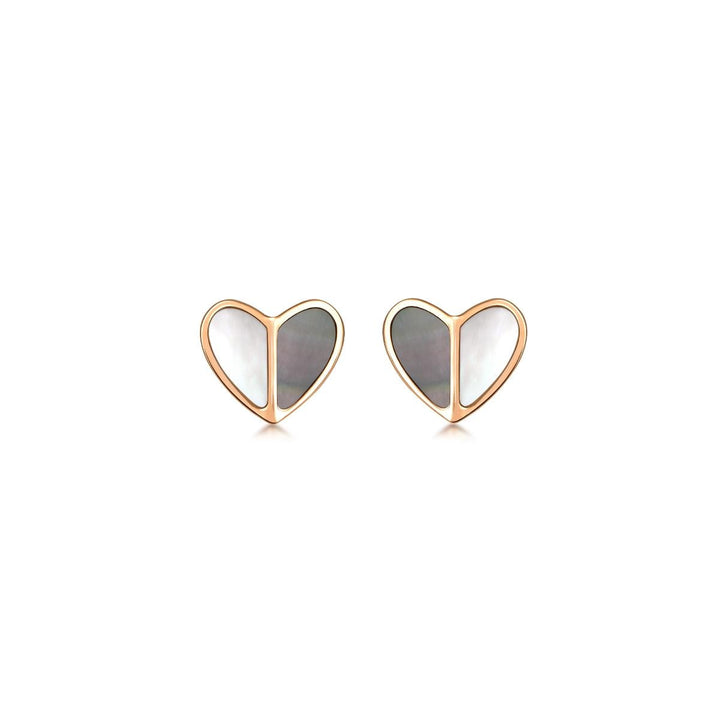 18K Rose Gold Heart Earrings -  - Aureus Boutique