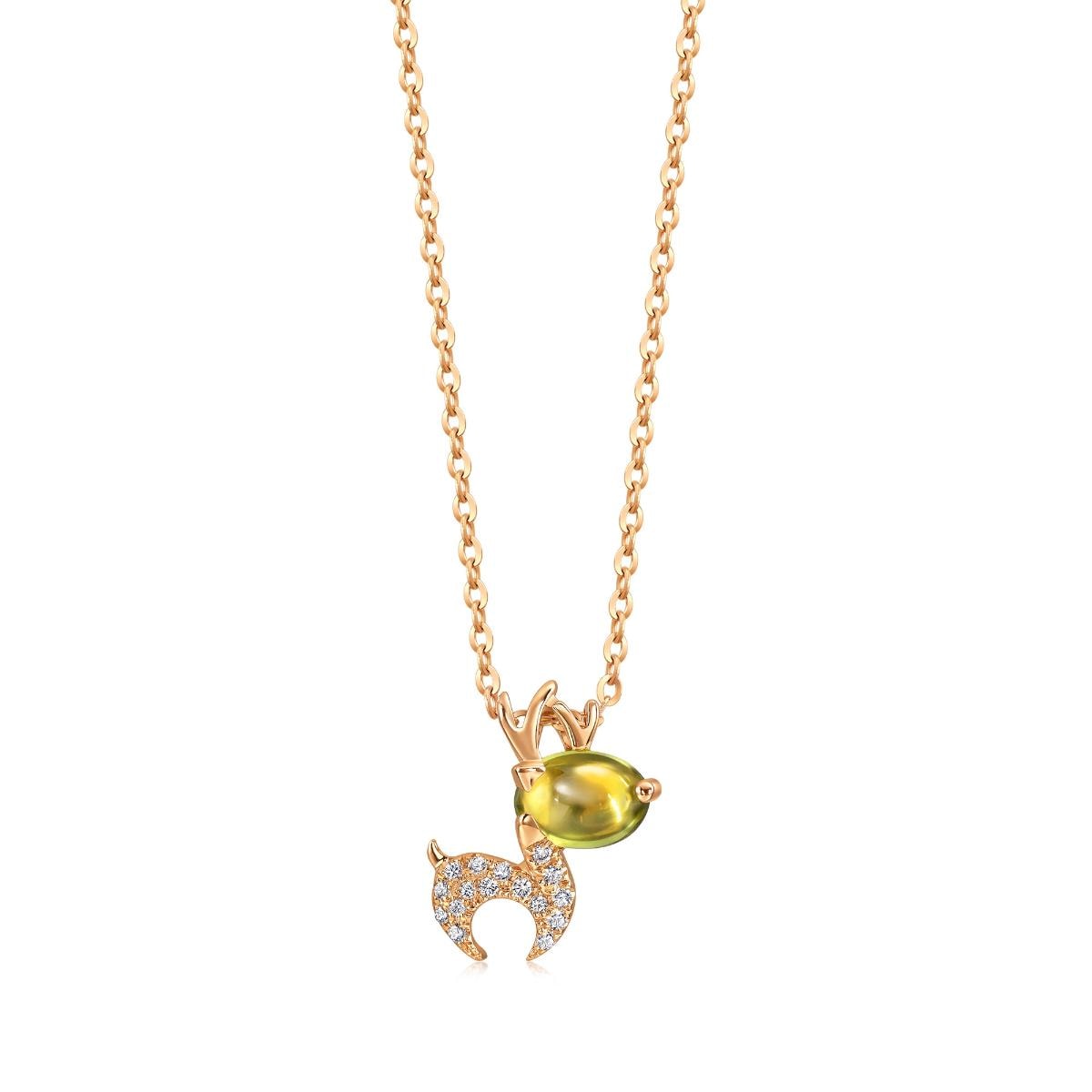 18K Rose Gold Peridot Necklace -  - Aureus Boutique