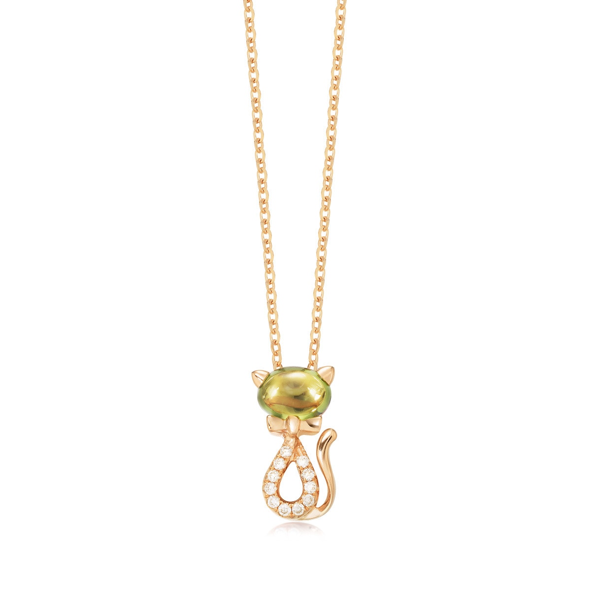 18K Rose Gold Peridot Necklace -  - Aureus Boutique