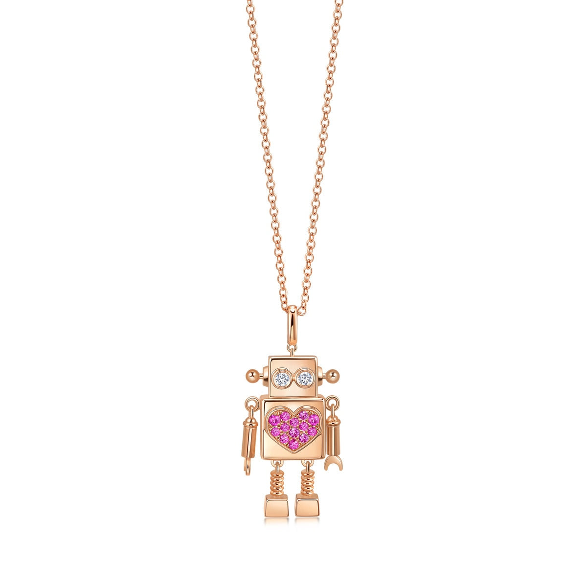 18K Rose Gold Pink Sapphire Necklace -  - Aureus Boutique