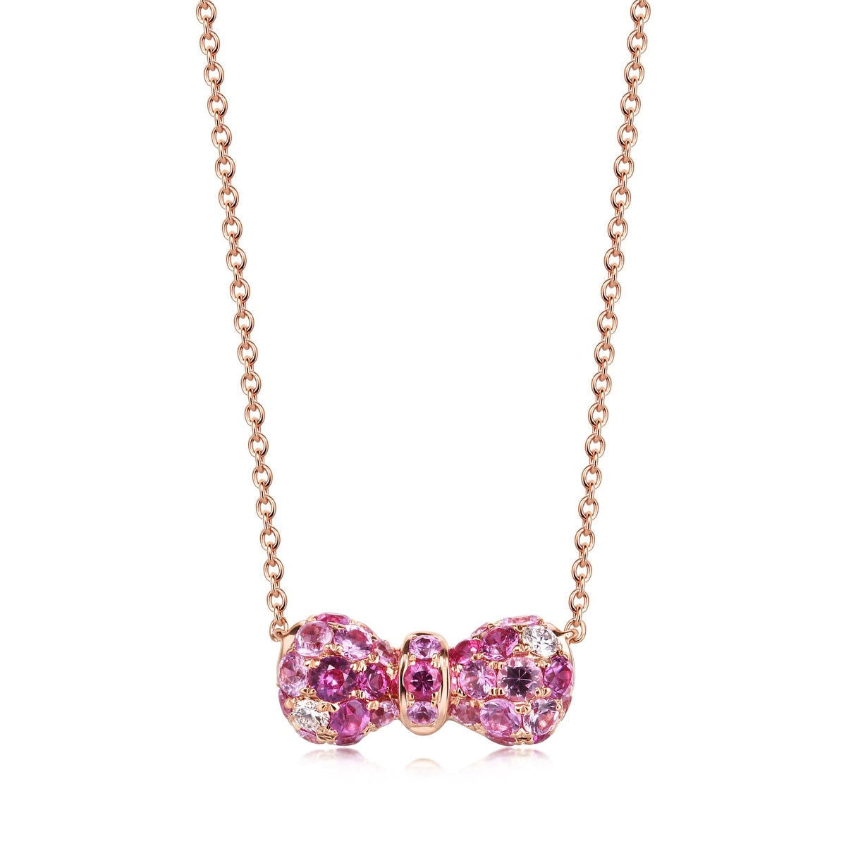 18K Rose Gold Pink Sapphire Necklace -  - Aureus Boutique