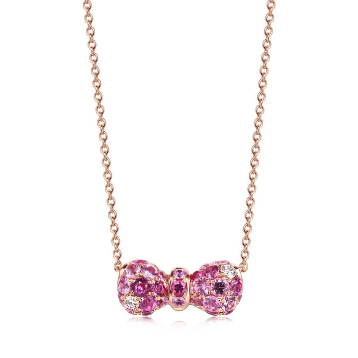 18K Rose Gold Pink Sapphire Necklace -  - Aureus Boutique