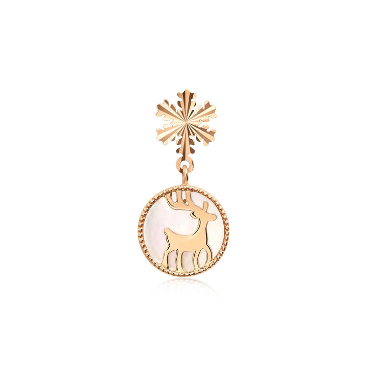 18K Rose Gold Reindeers Single Earring -  - Aureus Boutique