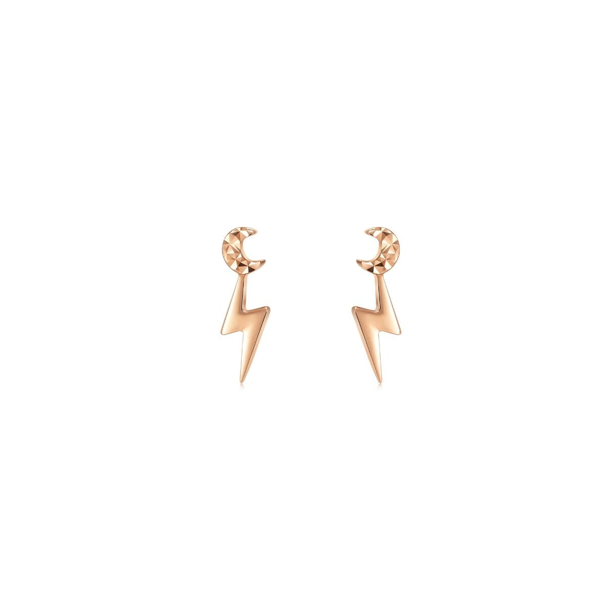 18K Rose Gold Sleek Flash Earrings -  - Aureus Boutique